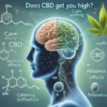 DALL·E 2024-10-14 12.52.13 - An educational image illustrating the question 'Does CBD Get You High_' and the effects of CBD on the brain and body. The image features a human silho